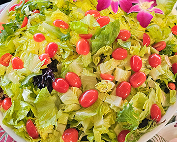 Big Island Mixed Greens* with Sweet Bread Croutons & Citrus Vinaigrette & Sesame Dressings*
